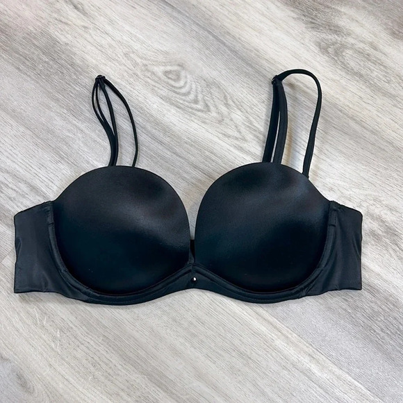 VS Very Sexy PU Strapless Convertible Bra / Black w/ Black Rhinestone / Size 36B - Picture 1 of 6
